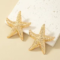 1 Pair Hawaiian Beach Starfish Plating Alloy Ear Studs main image 3