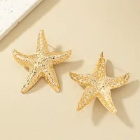 1 Pair Hawaiian Beach Starfish Plating Alloy Ear Studs main image 4