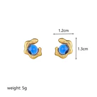 1 Pair Retro Commute Geometric Round Plating Inlay Copper Artificial Pearls Glass 18k Gold Plated Ear Studs sku image 1