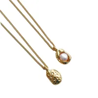 Elegant Lady Water Droplets Titanium Steel 18k Gold Plated Artificial Pearls Pendant Necklace In Bulk main image 4