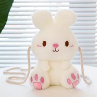 Girl's Pp Cotton Rabbit Cute Rabbit-shaped Zipper Crossbody Bag main image 4