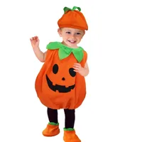 Halloween Funny Pumpkin Printing Polyester Boys Clothing Sets main image 3