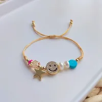 Cute Star Freshwater Pearl Rope Copper Knitting Plating Inlay Rhinestones 18k Gold Plated Women's Bracelets main image 4