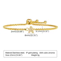 Wholesale Jewelry IG Style Letter 201 Stainless Steel Zircon Bracelets main image 9