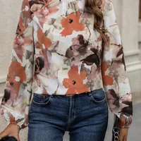 Women's Blouse Long Sleeve Blouses Elegant Printing main image 3