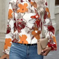 Women's Blouse Long Sleeve Blouses Elegant Printing main image 2