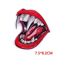 Punk Letter Retro Red Heart Skull Cloth Cloth Sticker sku image 10