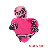 Punk Letter Retro Red Heart Skull Cloth Cloth Sticker sku image 9