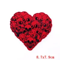 Punk Letter Retro Red Heart Skull Cloth Cloth Sticker main image 3