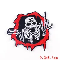 Punk Letter Retro Red Heart Skull Cloth Cloth Sticker sku image 1