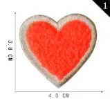 Sweet Heart Shape Plush Cloth Sticker 1 Piece sku image 1