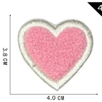 Sweet Heart Shape Plush Cloth Sticker 1 Piece sku image 4