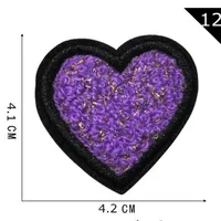 Sweet Heart Shape Plush Cloth Sticker 1 Piece sku image 22