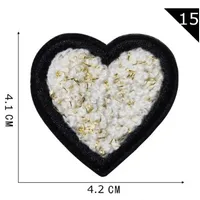 Sweet Heart Shape Plush Cloth Sticker 1 Piece sku image 25