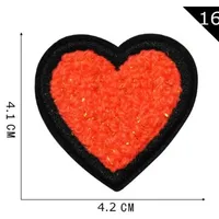 Sweet Heart Shape Plush Cloth Sticker 1 Piece sku image 26