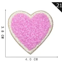 Sweet Heart Shape Plush Cloth Sticker 1 Piece sku image 13