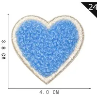 Sweet Heart Shape Plush Cloth Sticker 1 Piece sku image 16