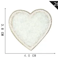 Sweet Heart Shape Plush Cloth Sticker 1 Piece sku image 19