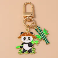 Casual Cute Commute Panda Bamboo Alloy Keychain main image 3