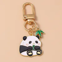 Casual Cute Commute Panda Bamboo Alloy Keychain sku image 1