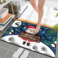 Casual Santa Claus Christmas Socks Letter Diatom Ooze Carpet Bathing sku image 47