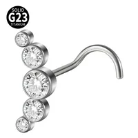 1 Piece Nose Rings & Studs Casual Elegant Vacation Sun G23 Titanium Zircon Inlay Zircon Nose Rings & Studs main image 5