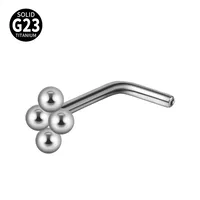 1 Piece Nose Rings & Studs Casual Elegant Vacation Sun G23 Titanium Zircon Inlay Zircon Nose Rings & Studs sku image 3