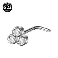 1 Piece Nose Rings & Studs Casual Elegant Vacation Sun G23 Titanium Zircon Inlay Zircon Nose Rings & Studs sku image 9