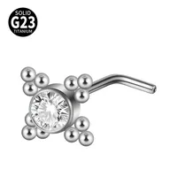 1 Piece Nose Rings & Studs Casual Elegant Vacation Sun G23 Titanium Zircon Inlay Zircon Nose Rings & Studs sku image 27