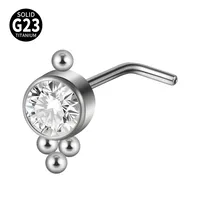 1 Piece Nose Rings & Studs Casual Elegant Vacation Sun G23 Titanium Zircon Inlay Zircon Nose Rings & Studs sku image 11