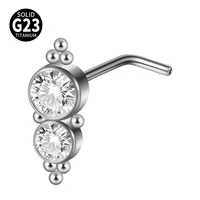 1 Piece Nose Rings & Studs Casual Elegant Vacation Sun G23 Titanium Zircon Inlay Zircon Nose Rings & Studs sku image 25