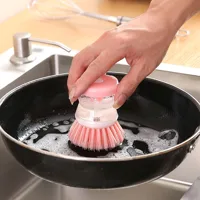 Kitchen Brush Pot Artifact Hydraulic Wash Pot Brush Non-stick Oil Dishwashing Brush Cleaning Brush Liquid Pot Brush Household Cleaning Brush main image 2