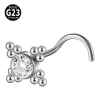 1 Piece Nose Rings & Studs Casual Elegant Vacation Sun G23 Titanium Zircon Inlay Zircon Nose Rings & Studs sku image 28