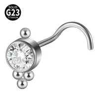 1 Piece Nose Rings & Studs Casual Elegant Vacation Sun G23 Titanium Zircon Inlay Zircon Nose Rings & Studs sku image 12