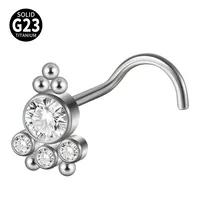 1 Piece Nose Rings & Studs Casual Elegant Vacation Sun G23 Titanium Zircon Inlay Zircon Nose Rings & Studs sku image 30