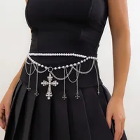 Wholesale Jewelry Basic Cross Arylic Alloy Iron Crystal Tassel Waist Chain sku image 3