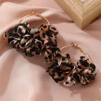 1 Pair Simple Style Classic Style Leopard Alloy Cloth Earrings sku image 1