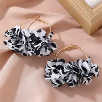 1 Pair Simple Style Classic Style Leopard Alloy Cloth Earrings sku image 2