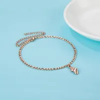 Wholesale Jewelry Marine Style Tropical Conch 304 Stainless Steel Rose Gold Plated Anklet main image 4