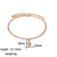 Wholesale Jewelry Marine Style Tropical Conch 304 Stainless Steel Rose Gold Plated Anklet sku image 1