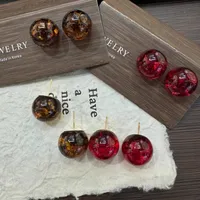 1 Pair Casual Artistic Commute Round Resin Ear Studs main image 1