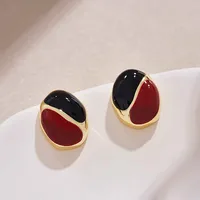 1 Pair Casual Romantic Commute Oval Heart Shape Alloy Ear Studs main image 4