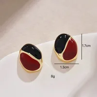 1 Pair Casual Romantic Commute Oval Heart Shape Alloy Ear Studs main image 2