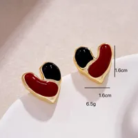 1 Pair Casual Romantic Commute Oval Heart Shape Alloy Ear Studs main image 3