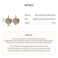 1 Pair Elegant Commute Heart Shape Plating Alloy Drop Earrings main image 2