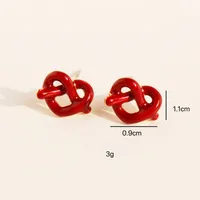 1 Pair Casual Artistic Commute Heart Shape Plating Alloy Ear Studs main image 2