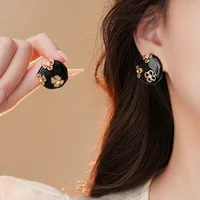 1 Pair Casual Retro Commute Flower Plating Alloy Ear Studs main image 3