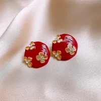 1 Pair Casual Retro Commute Flower Plating Alloy Ear Studs main image 1