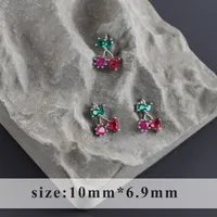 一包6个 3.5*10.4mm 5.2*13.3mm 6.9*10mm Copper Zircon Fruit Pendant Jewelry Accessories main image 2