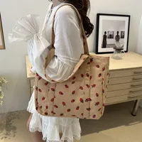 Women's Medium Cloth Strawberry Streetwear Square Zipper Shoulder Bag main image 2